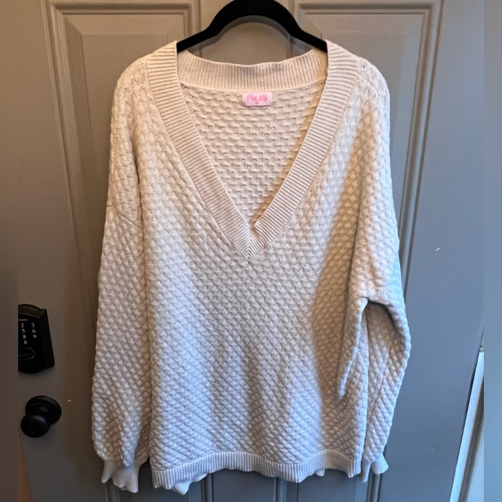 Pink Lily Ivory Oversized Sweater